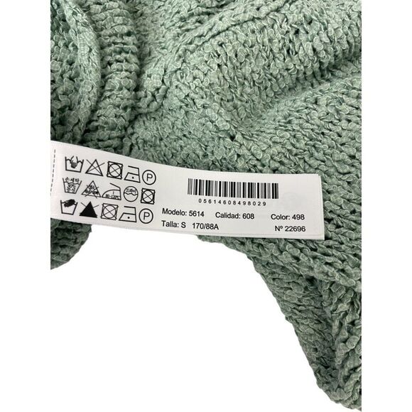 Massimo Dutti Womens Sweater Size S Green Boat Neck Open Knit 5614/608 NWOT - Picture 8 of 12